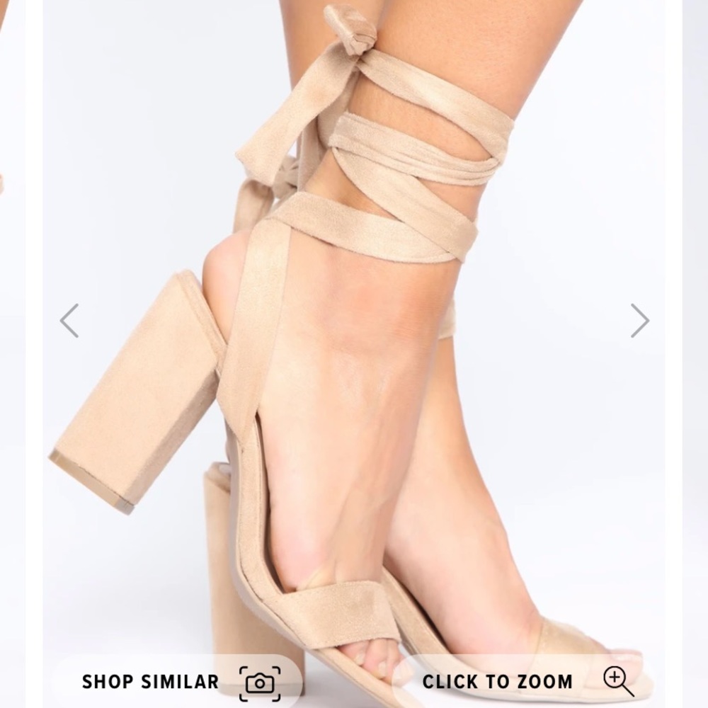 Nude suede heels